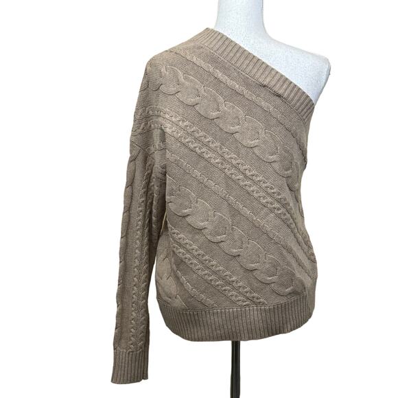 L'Agence Zoey one shoulder cable sweater, medium, minimalist, classic, simple - Picture 3 of 6